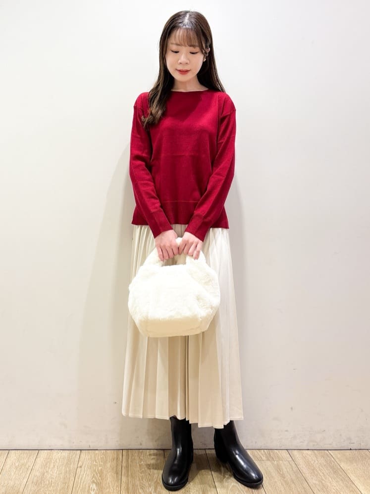 ayaさんの「index｜ボートネックニット／エクストラファインメリノウール【THEシリーズ／洗濯機OK】」を使ったコーディネート