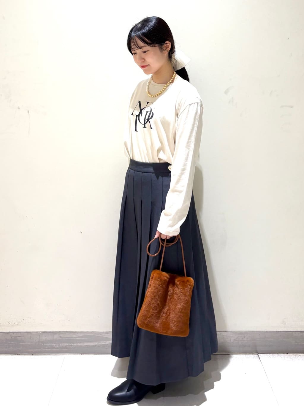 きみさんの「OPAQUE.CLIP｜ロングロゴTシャツ【洗濯機OK】」を使ったコーディネート