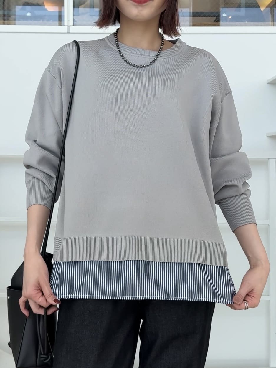 𝐜𝐡𝐢𝐤𝐚さんの「SHOO･LA･RUE｜【高レビュー/SS-LL/美脚シルエット】自然に体型カバー イージーデニム テーパードパンツ」を使ったコーディネート