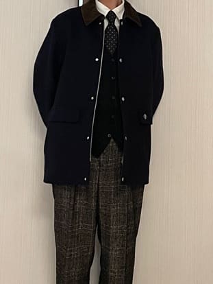 橋本さんの「DRESSTERIOR｜◆【セットアップ可】ループグレンチェック ワイドパンツ」を使ったコーディネート