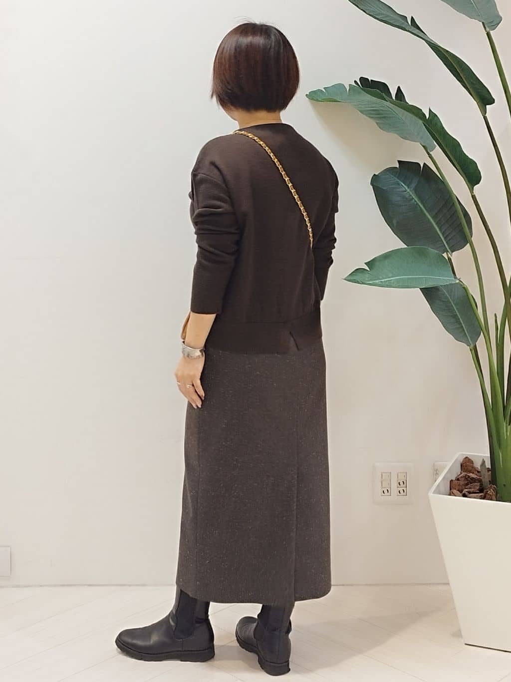 s u g iさんの「UNTITLED｜【洗える】モックネックミラノリブニット」を使ったコーディネート