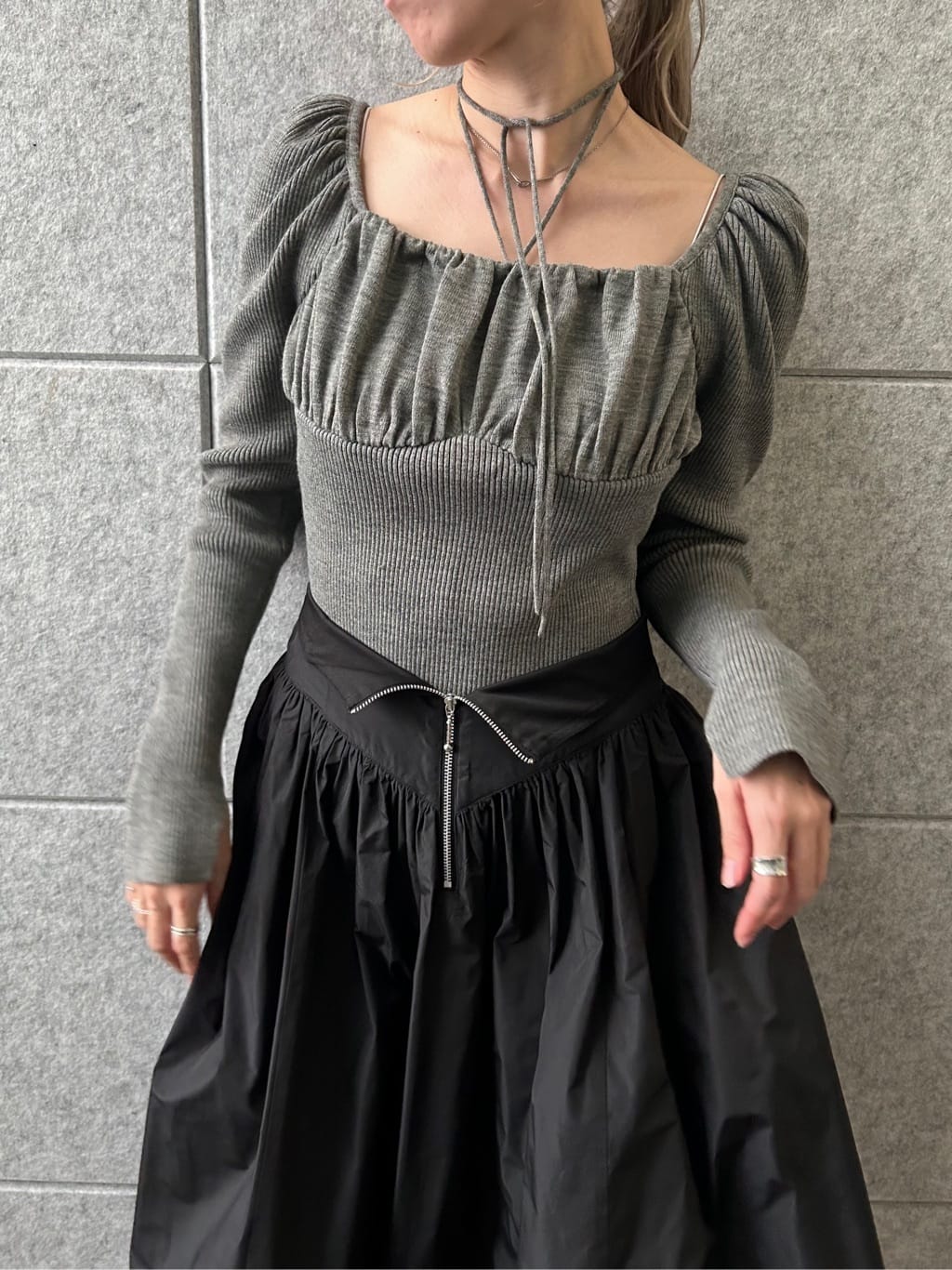 honoka Aさんの「CODE A｜femi gather rib knit」を使ったコーディネート