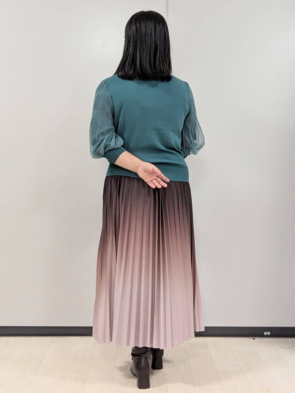 Nonさんの「index｜《5色展開》マジョリカプリーツスリーブニット【洗濯機洗い可】」を使ったコーディネート