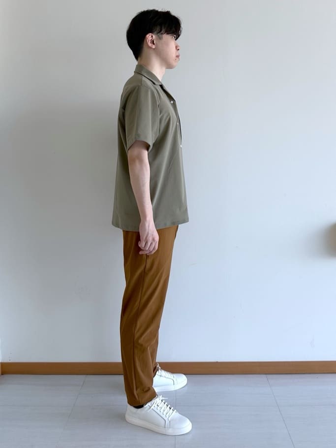 イッシーさんの「TAKEO KIKUCHI｜【COOL CITY WEAR】エアートール オープンカラーシャツ /接触冷感・通気性」を使ったコーディネート