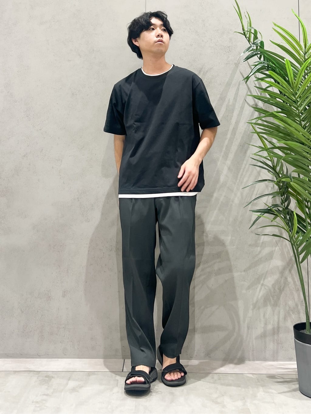 SHI-MAさんの「THE SHOP TK｜楊柳フェイクレイヤード半袖Tシャツ 【吸水速乾/毛玉になりにくい/洗濯機OK】」を使ったコーディネート