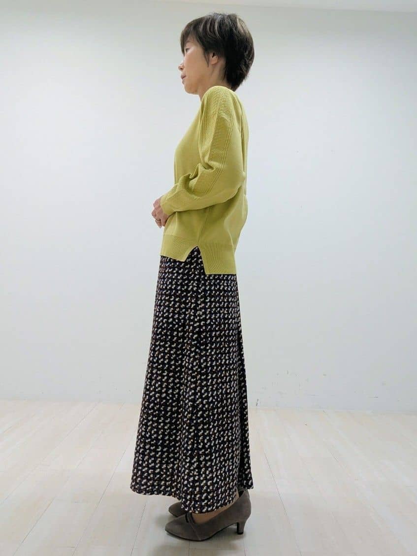 nishiさんの「Reflect｜【選べる6色／長く着られる◎】ボートネックニット」を使ったコーディネート