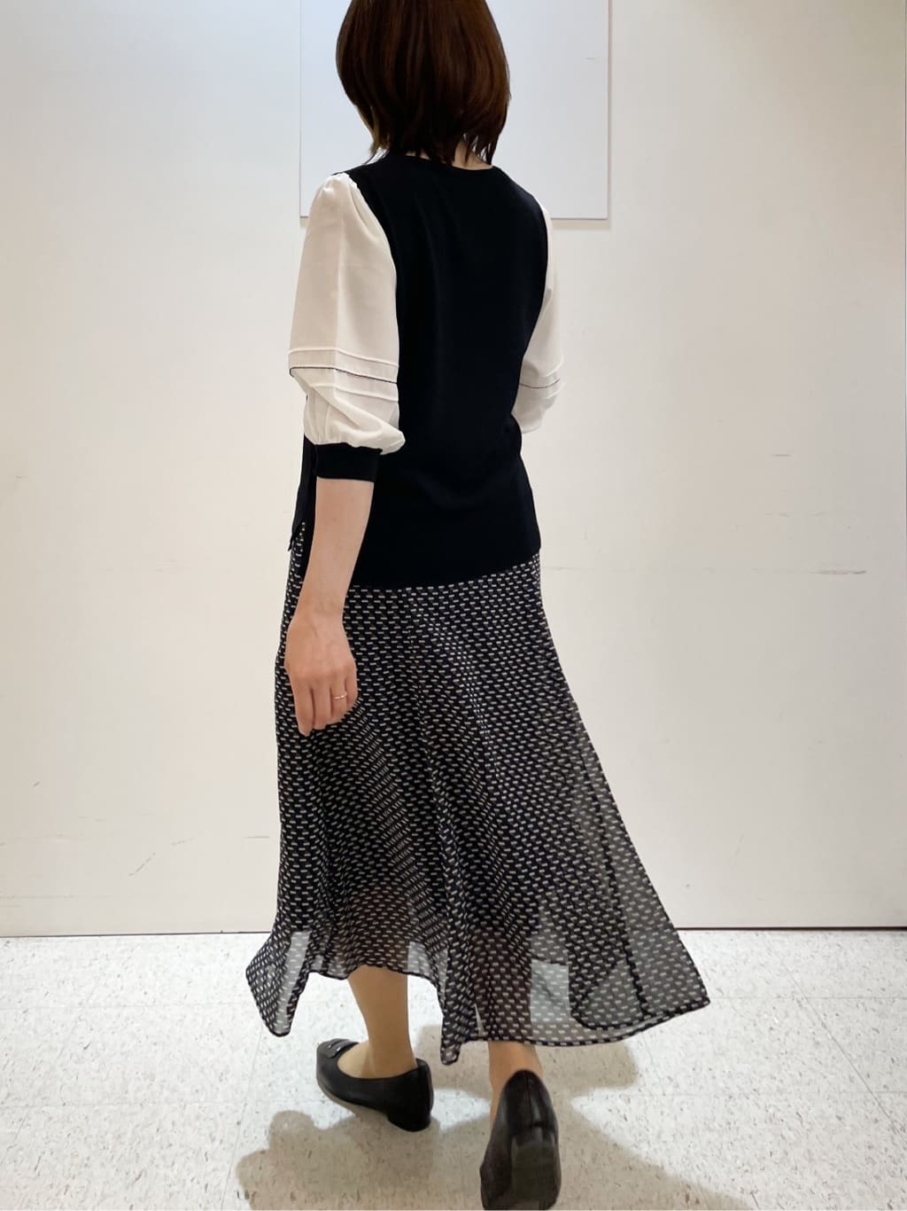 めいさんの「Reflect｜【WEB先行カラーあり／手洗い可】ジョーゼットスリーブ&times;ニット」を使ったコーディネート