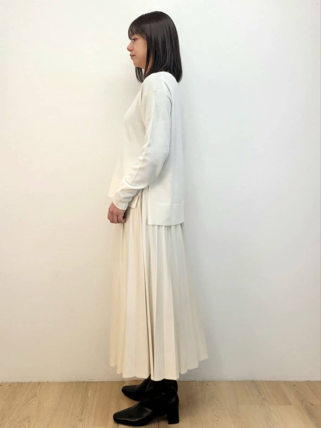 LISAさんの「OPAQUE.CLIP｜ウールライクメルトンノーカラーコート【洗濯機洗い可】」を使ったコーディネート