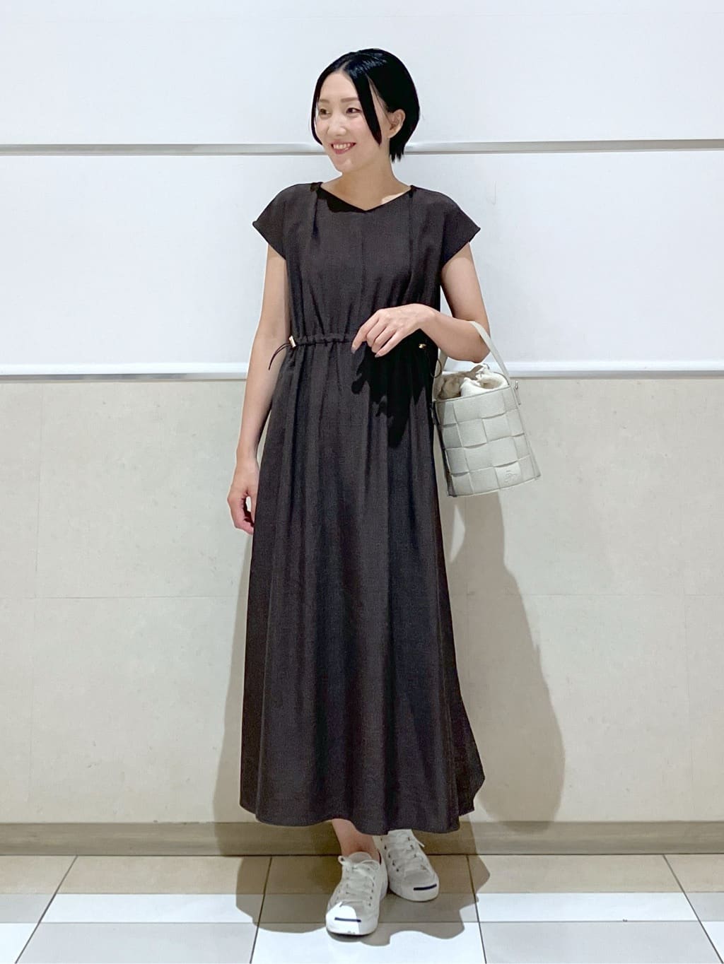 eriko さんの「Dessin｜【洗える】キーネックカーディガン」を使ったコーディネート