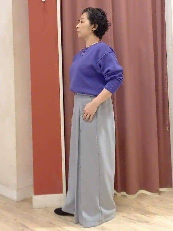 cameさんの「SHOO･LA･RUE｜【着丈選べる/S-LL】スタイルアップが叶う ベルト付きワイドパンツ」を使ったコーディネート