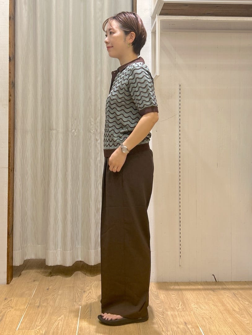 ga_riさんの「THE SHOP TK｜柄アソートポロニットシャツ【洗濯機OK】」を使ったコーディネート
