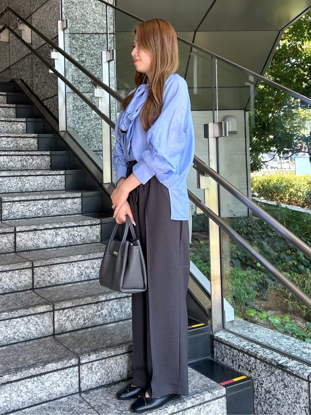 Risaさんの「OPAQUE.CLIP｜《SS-LLサイズ》ストレッチ美脚イージーワイドパンツ【防シワ／洗濯機洗い可】」を使ったコーディネート