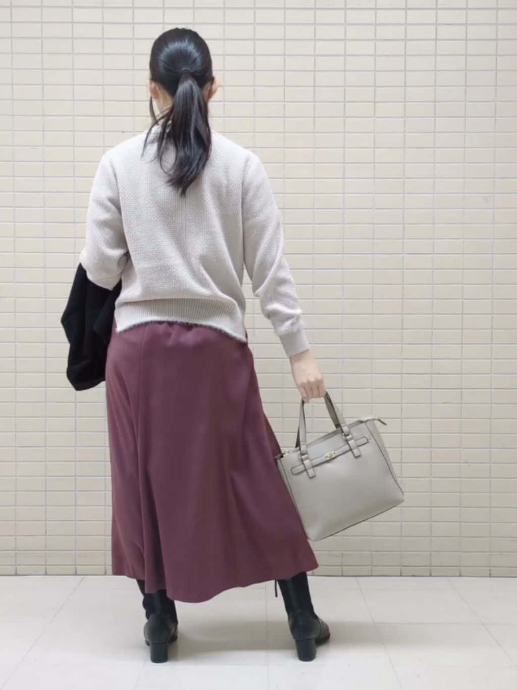 ひまりさんの「Reflect｜【SS-4Lサイズ／衿が顔に当たらない◎】スタンドネックミドルコート」を使ったコーディネート