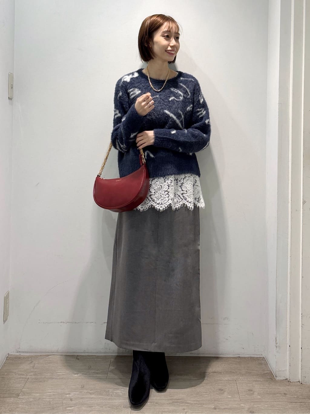 ぶまりんさんの「OPAQUE.CLIP｜アート柄シャギーニット【洗濯機OK】」を使ったコーディネート