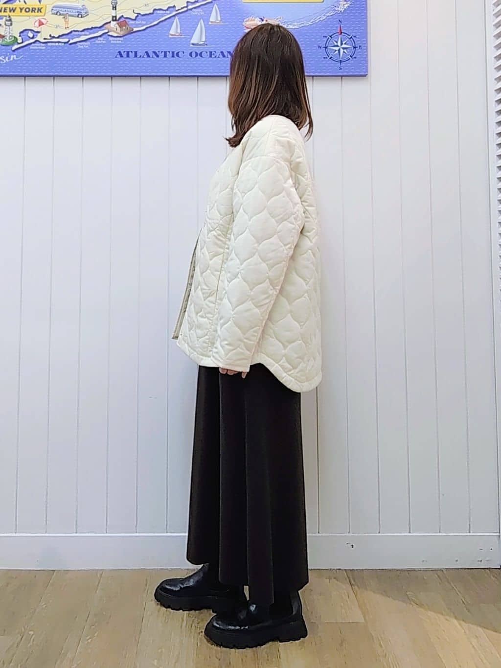 itoさんの「Dessin｜【洗える】ペイント風刺繍入り配色ラインニット」を使ったコーディネート