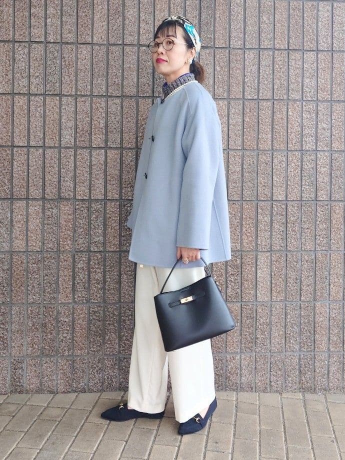 MUTSUKOさんの「UNTITLED｜【洗える/ワイド/ウエストゴム】ストレッチドロストパンツ」を使ったコーディネート