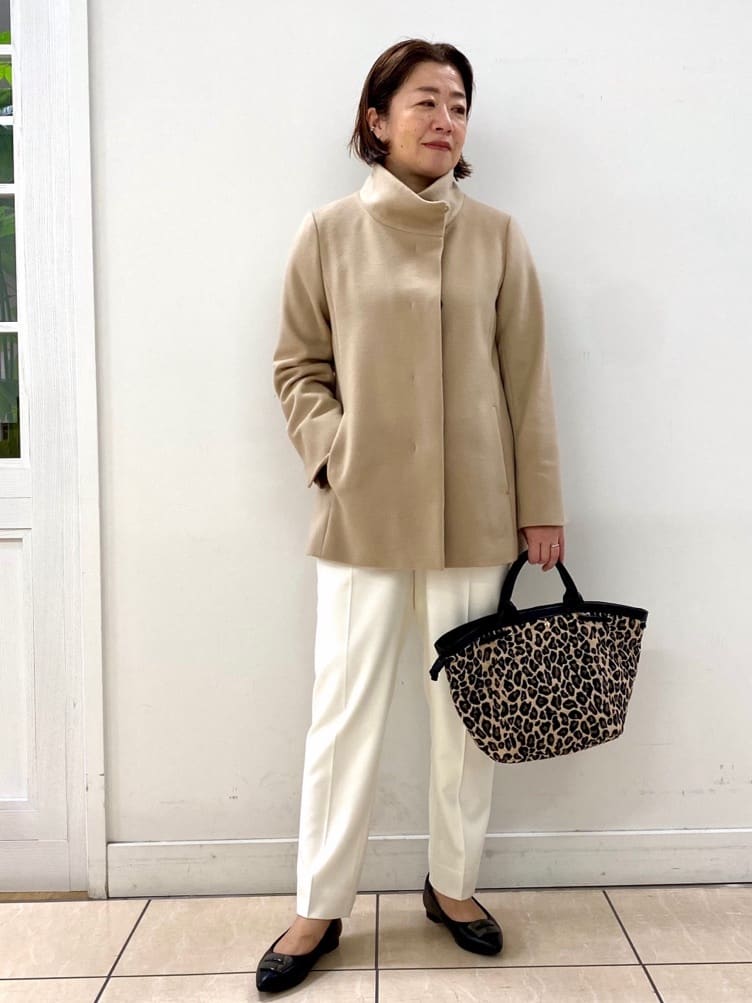 ksmさんの「Reflect｜【SS-4Lサイズ／衿が顔に当たらない◎】スタンドネックミドルコート」を使ったコーディネート