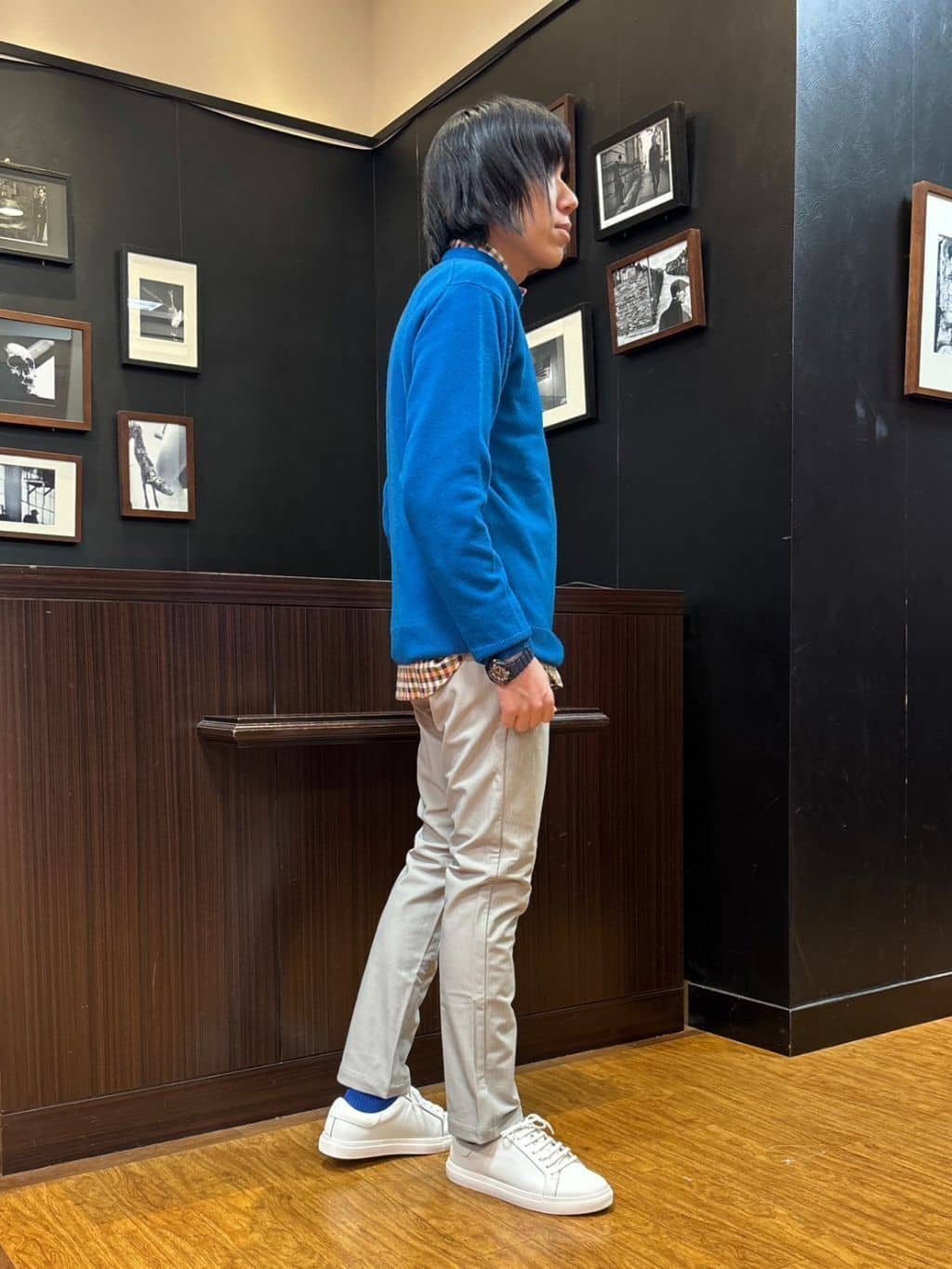 moritaさんの「TAKEO KIKUCHI｜【Air Palette Knit】ワンポイント カラーニット プルオーバー」を使ったコーディネート