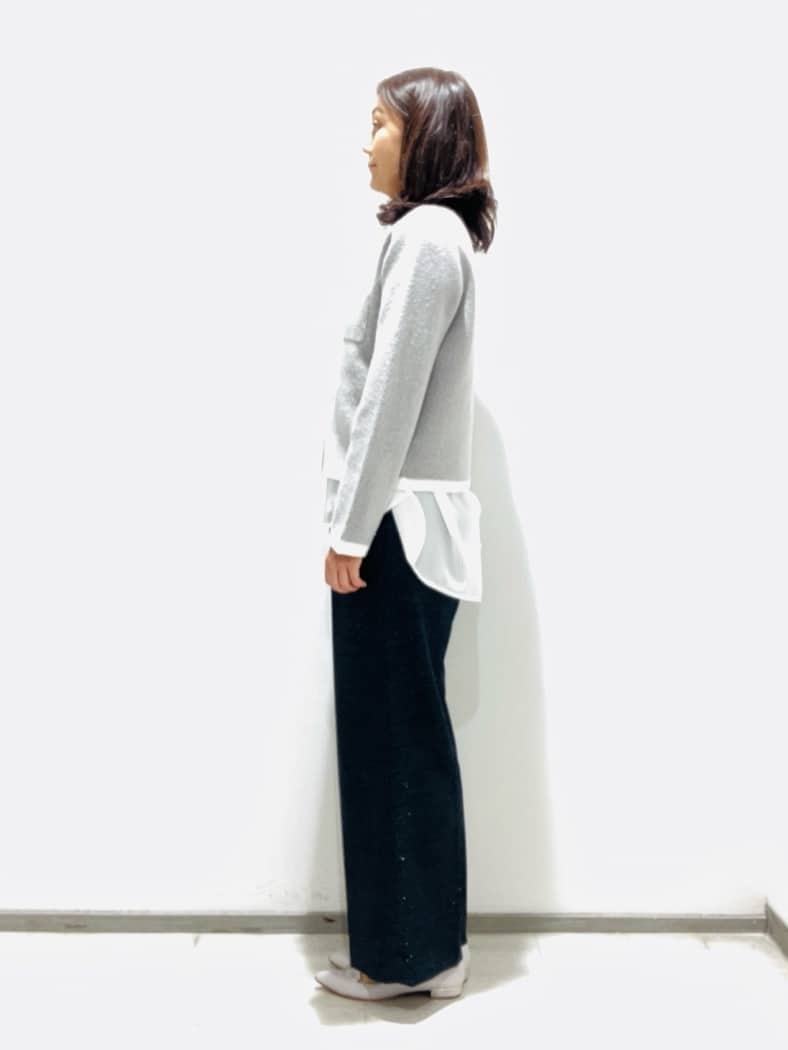 fujiさんの「INDIVI｜【コットン】シャツ切り替えカットソー」を使ったコーディネート