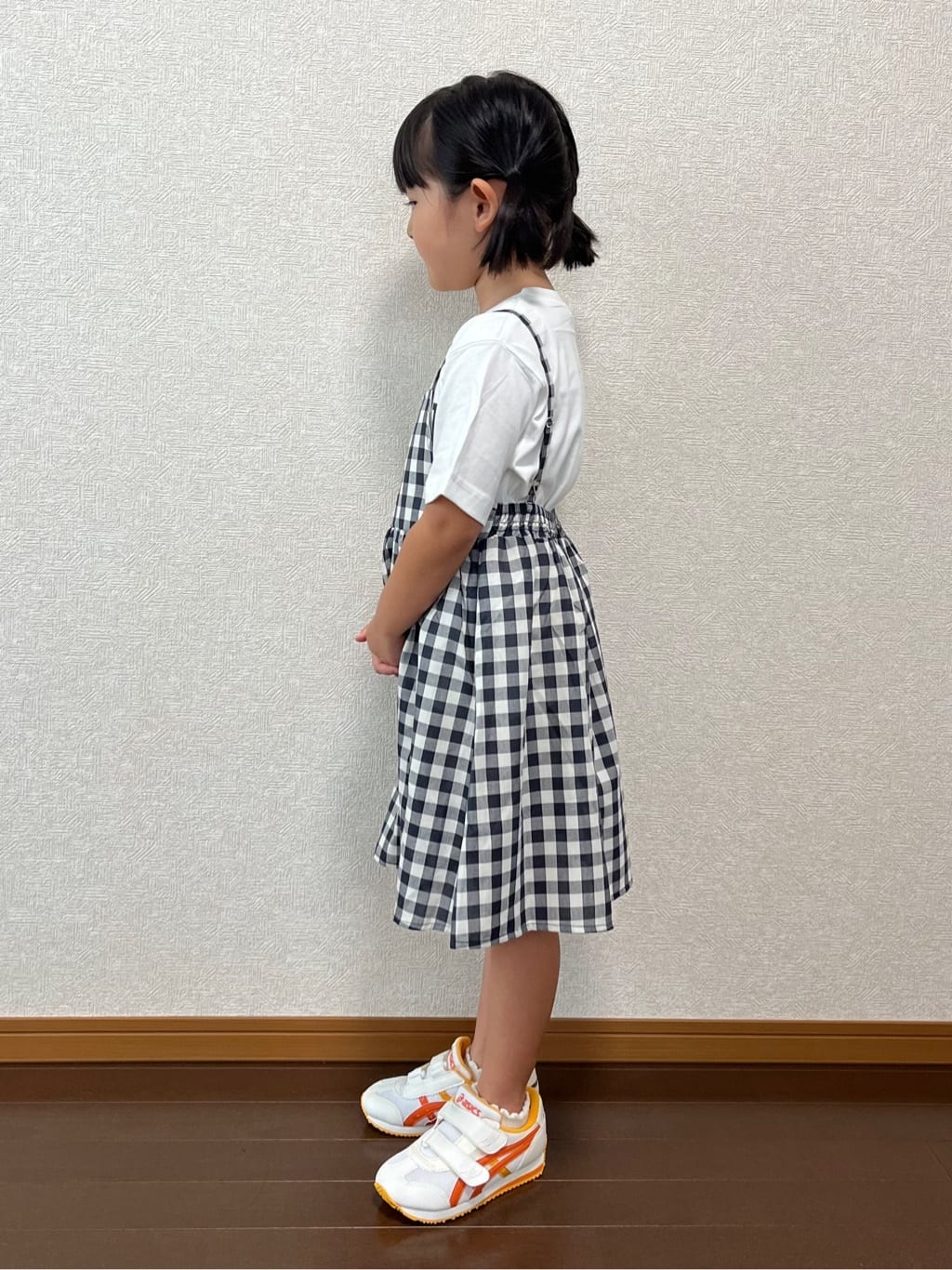 canaさんの「Dessin｜【リンクコーデ・洗える】ウエストドロスト付きチェック柄ワンピース」を使ったコーディネート