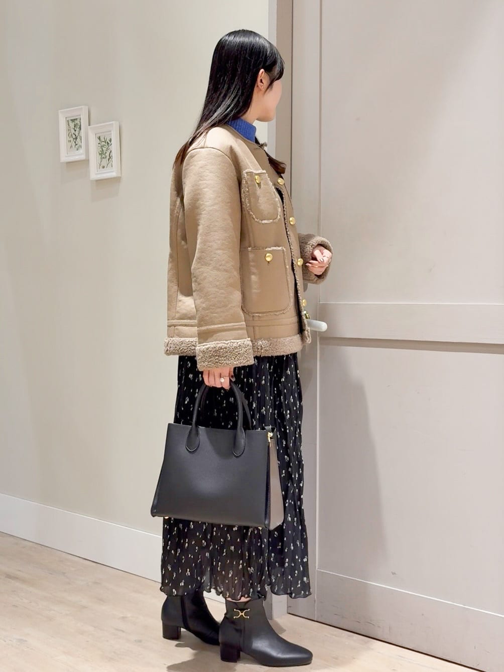 Mayuさんの「grove｜フェイクムートンボアジャケット」を使ったコーディネート