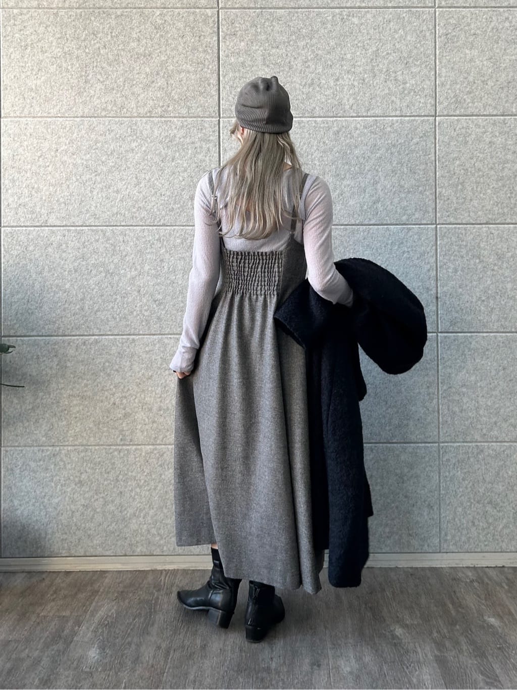 honoka Aさんの「CODE A｜tweed zip cami dress」を使ったコーディネート