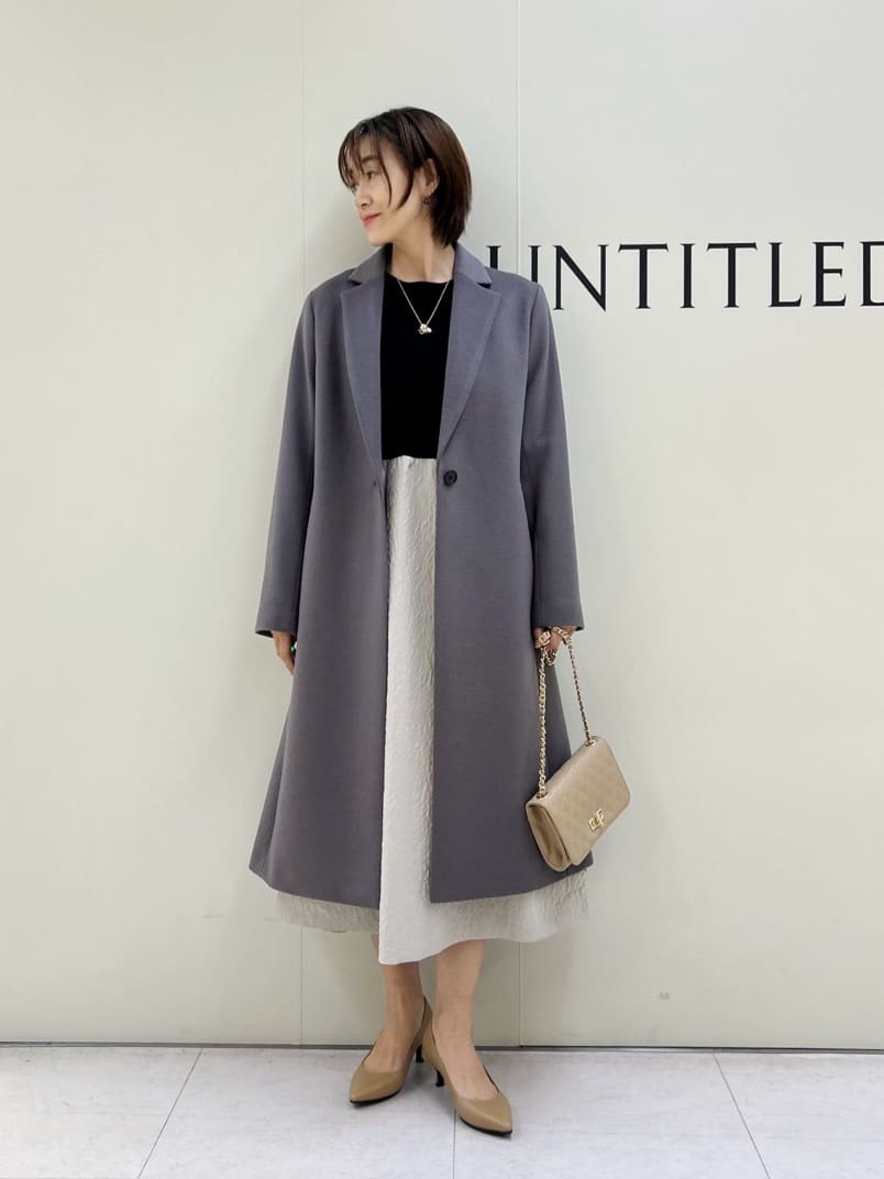 Mikiさんの「UNTITLED｜【大人フェミニン/トレンド】ニット&times;ジャカード ドッキングワンピース」を使ったコーディネート