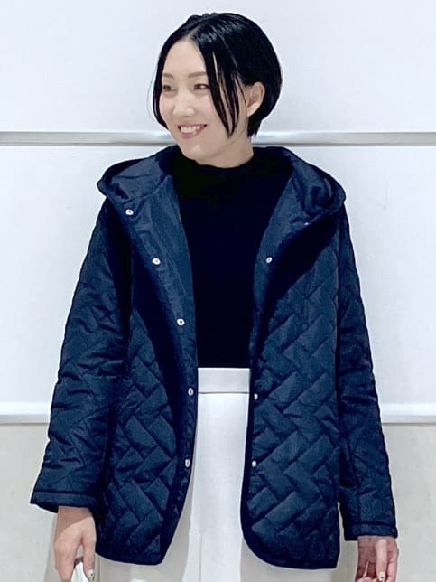 eriko さんの「Dessin｜キルトフードジャケット」を使ったコーディネート