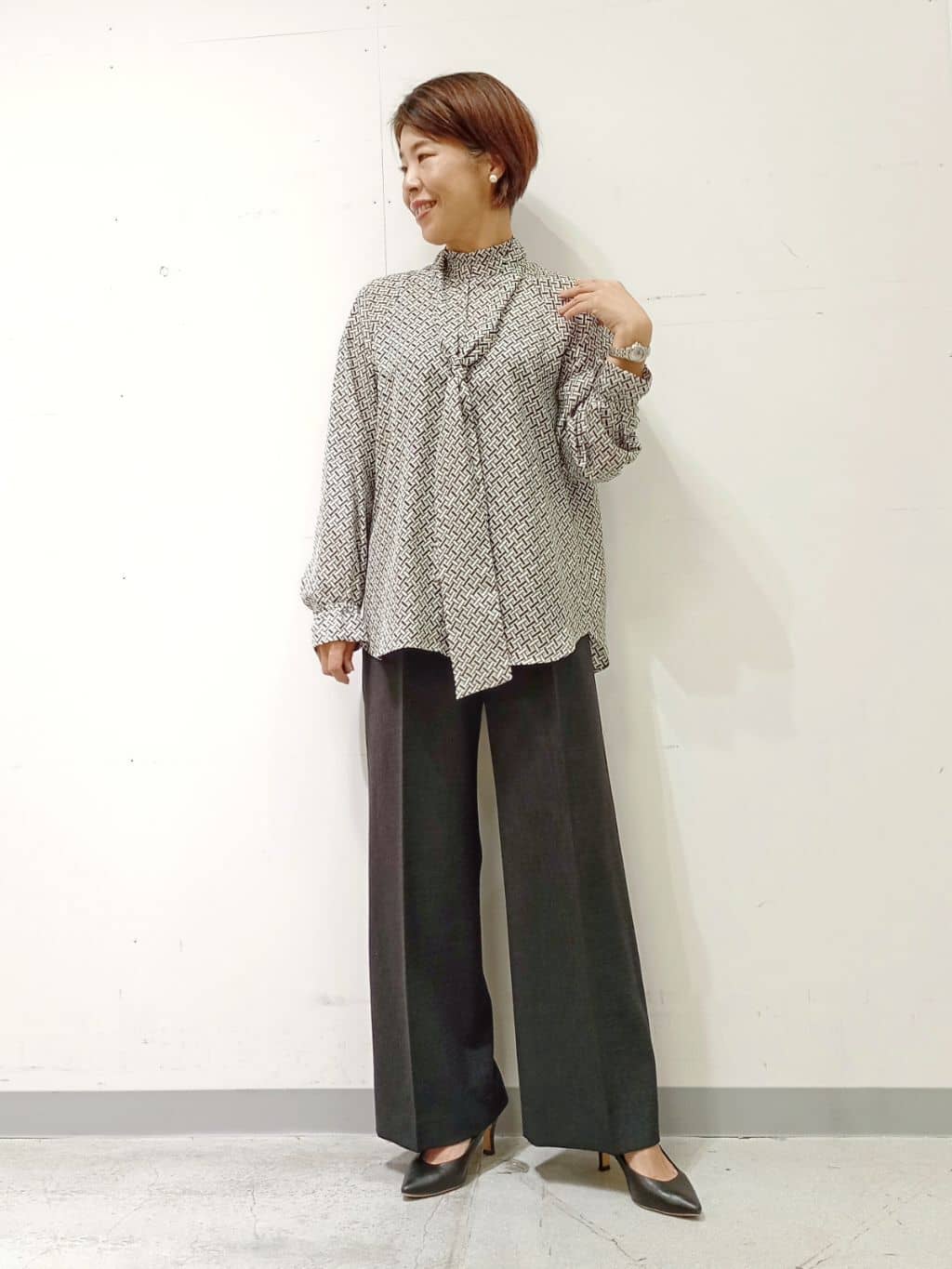 Kさんの「INDIVI｜【セットアップ可能】凹凸ストレッチ素材テーラードカラージレジャケット」を使ったコーディネート