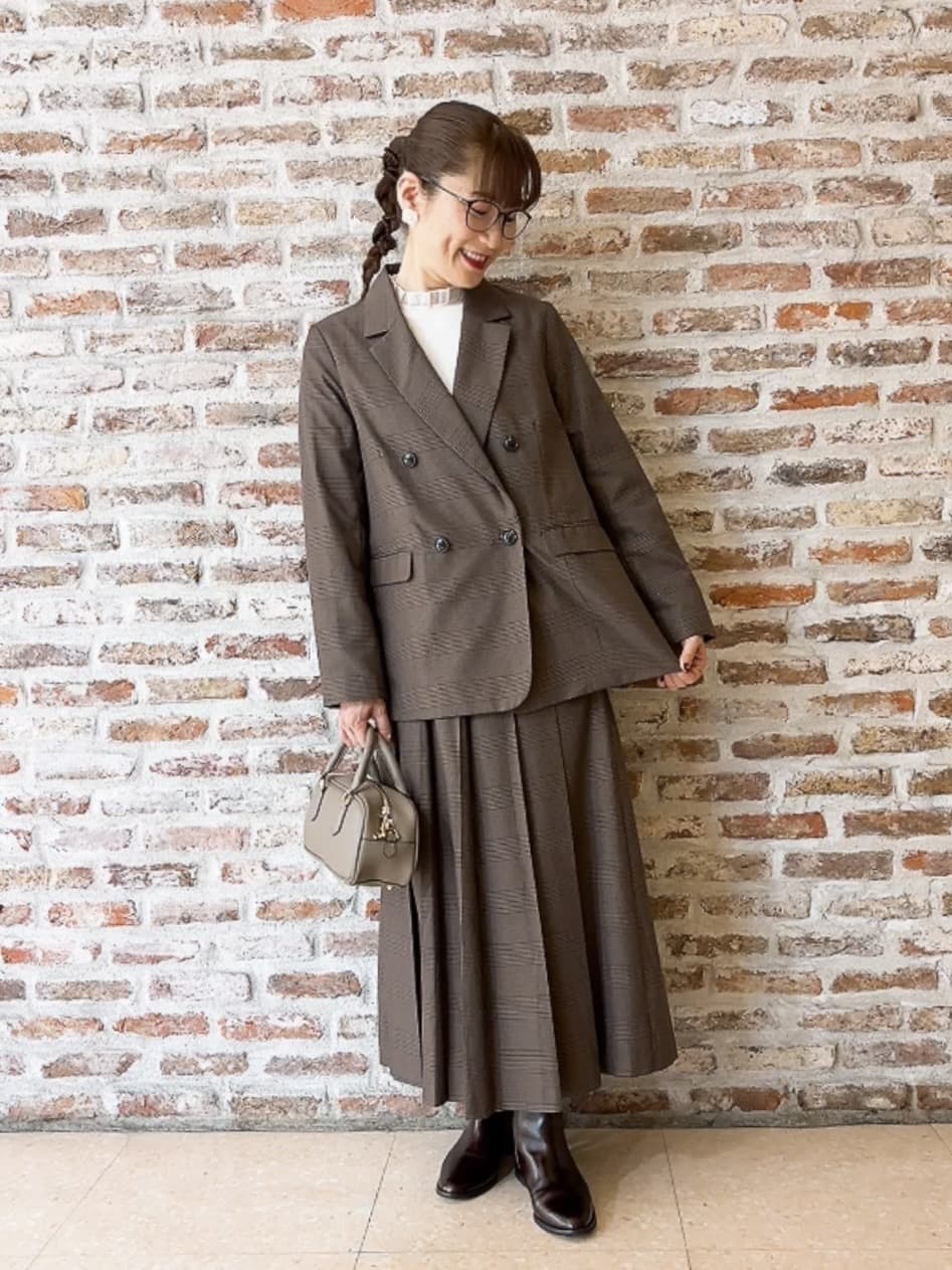 Yasucoさんの「Dessin｜【洗える】ダブルブレストジャケット」を使ったコーディネート