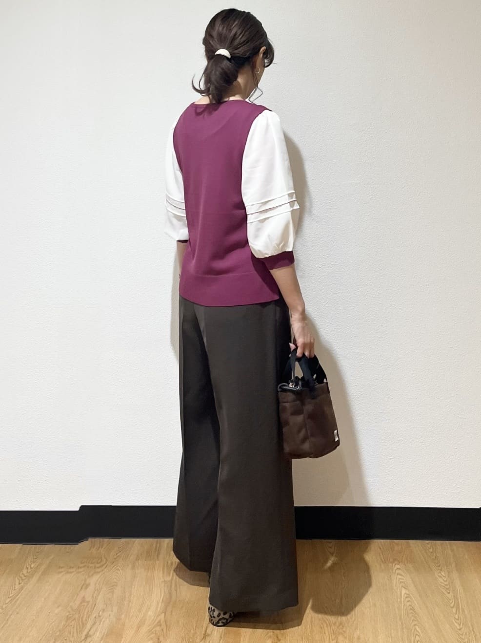 ayaさんの「Reflect｜【WEB先行カラーあり／手洗い可】ジョーゼットスリーブ&times;ニット」を使ったコーディネート
