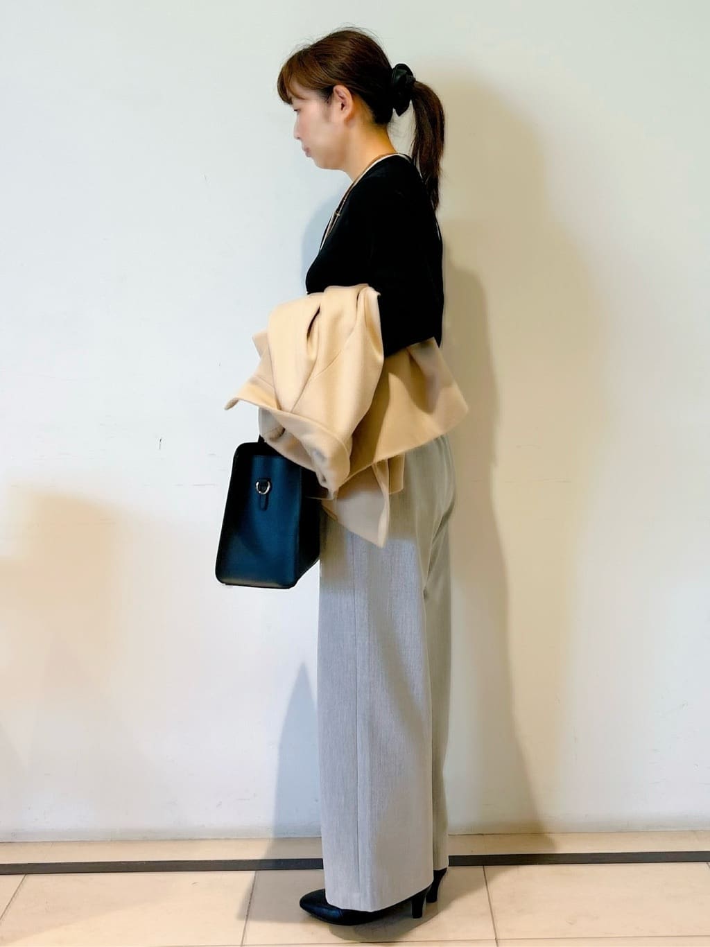 ひーさんの「Reflect｜【SS-4Lサイズ／衿が顔に当たらない◎】スタンドネックミドルコート」を使ったコーディネート