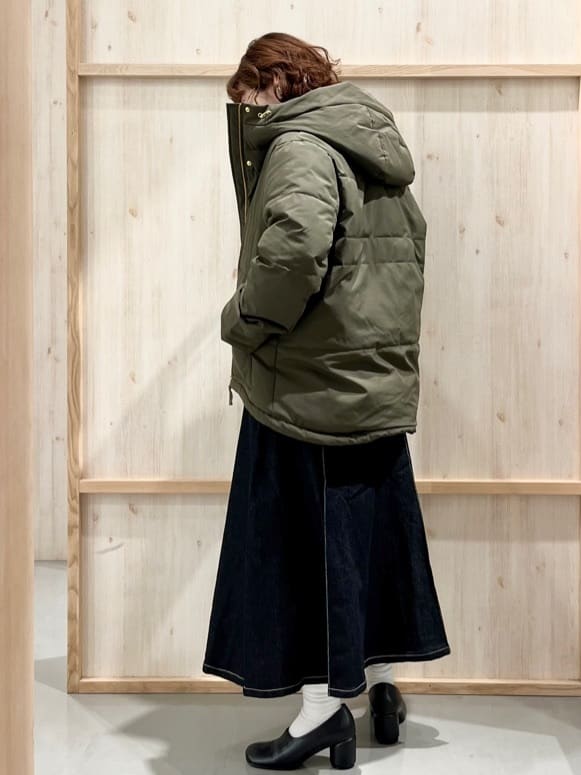 nakoさんの「THE SHOP TK｜【すっきり見えシルエット】上品ふわもこ中綿ブルゾン」を使ったコーディネート