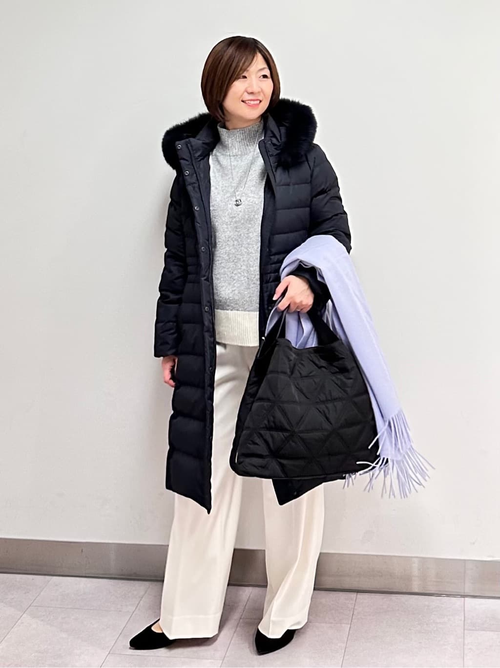 みなこさんの「UNTITLED｜【8色展開/洗える】ウールカシミヤ ハイネックニット」を使ったコーディネート