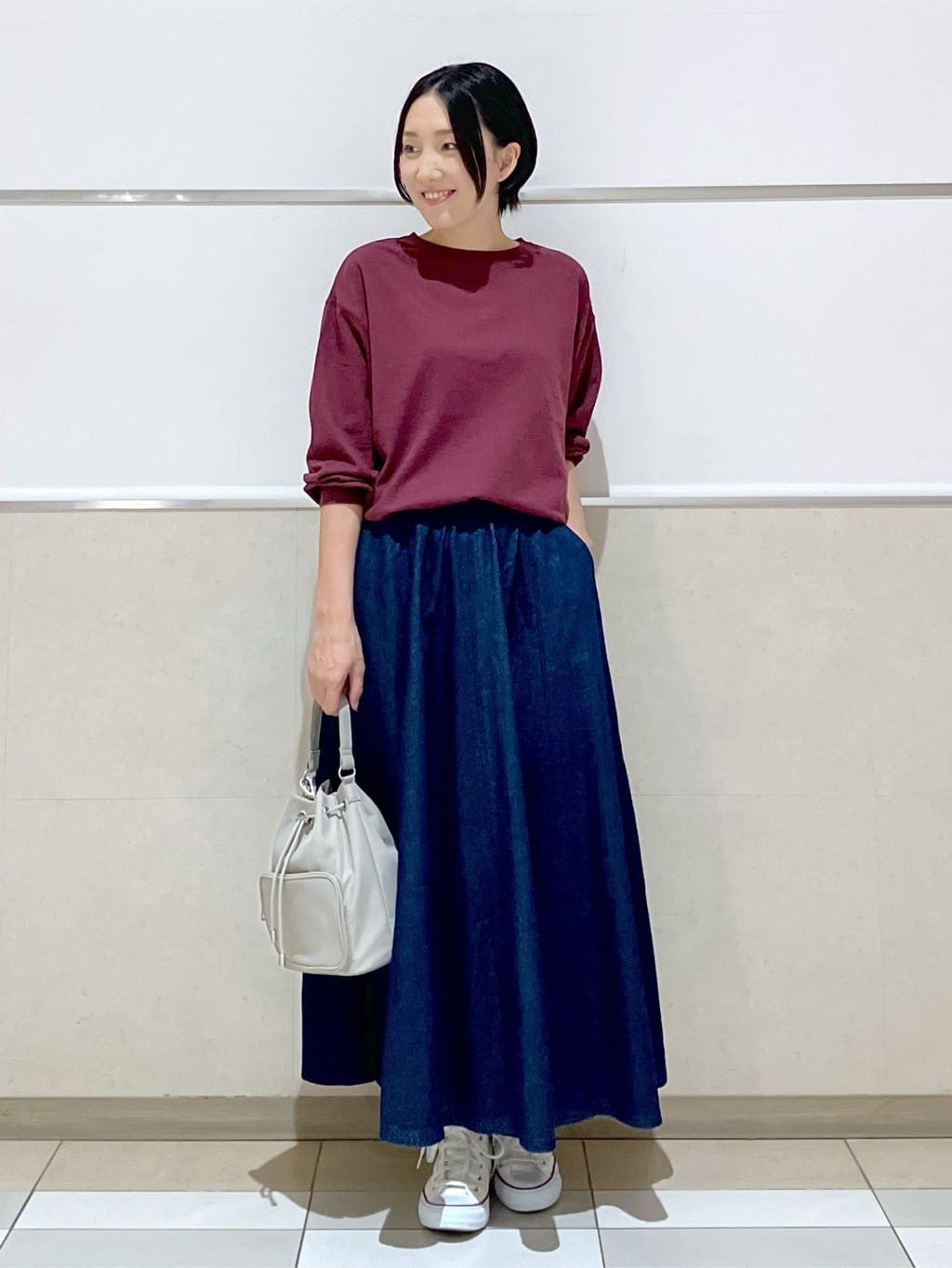 eriko さんの「Dessin｜【360度可愛い・洗える】バックヘンリーカットソー」を使ったコーディネート