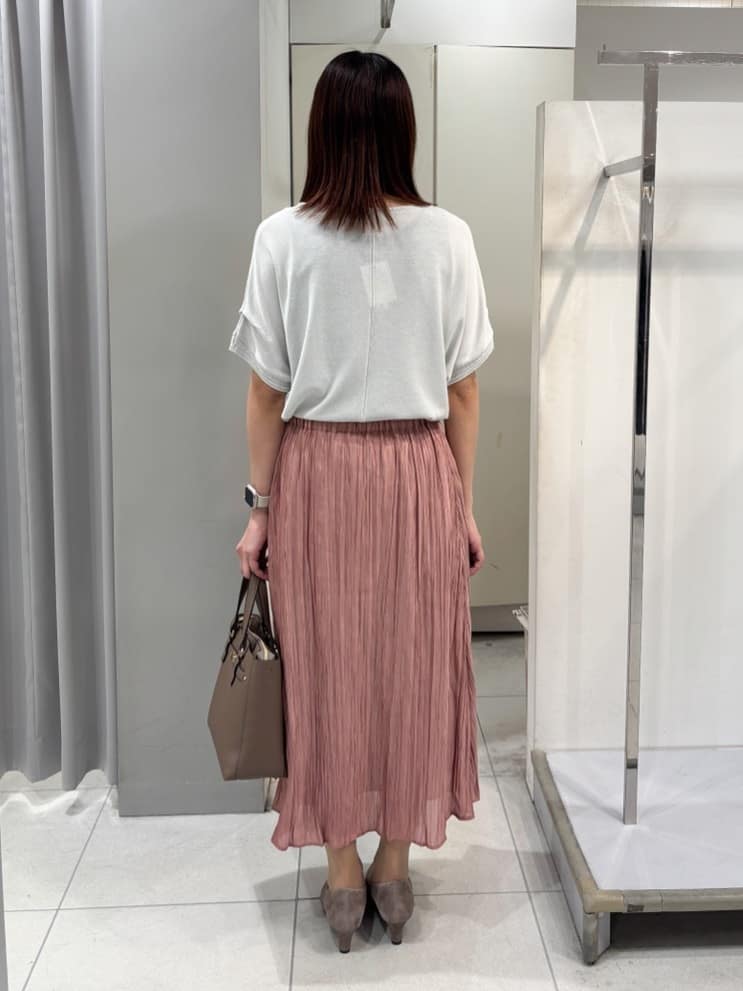 yuiさんの「Reflect｜【選べる7色◎／手洗い可／二の腕カバー】半袖ニット」を使ったコーディネート