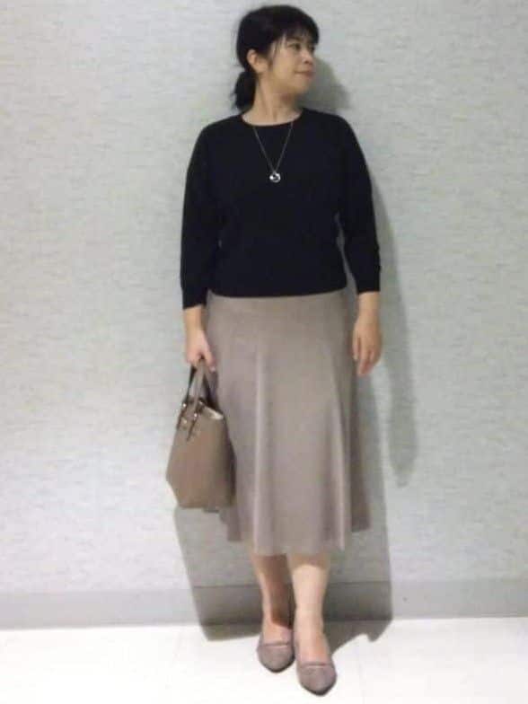 sakoさんの「Reflect｜【通勤】スエードライクフレアスカート」を使ったコーディネート