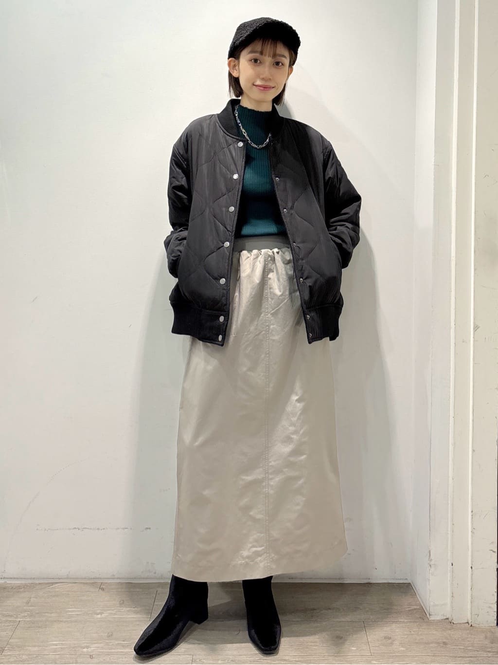 ぶまりんさんの「OPAQUE.CLIP｜ハイネックリブニット【洗濯機OK】」を使ったコーディネート