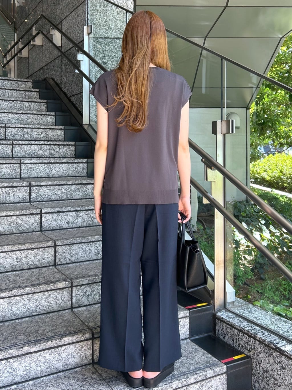 Risaさんの「OPAQUE.CLIP｜ロゴフレンチスリーブニット【洗濯機洗い可／UV／接触冷感／抗ピル】」を使ったコーディネート