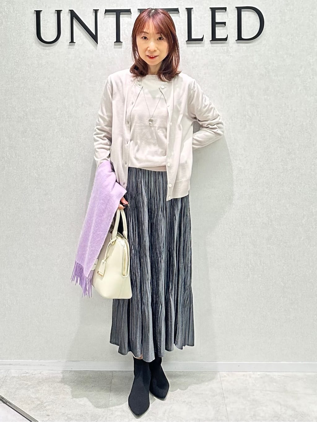 Miwaさんの「UNTITLED｜【日本製／通勤／フォーマル】カシミヤ混ノーカラーコート」を使ったコーディネート