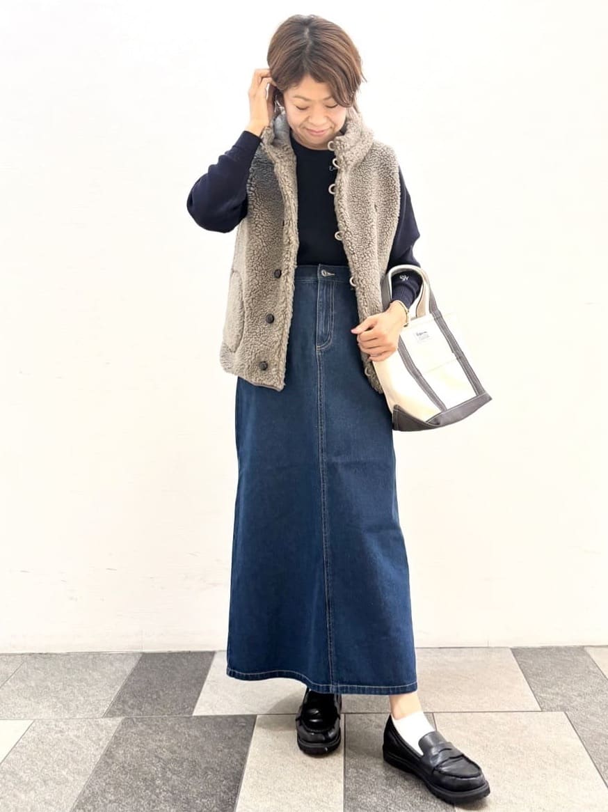 Haruさんの「Dessin｜【洗える】刺繍入りジャカードニット」を使ったコーディネート