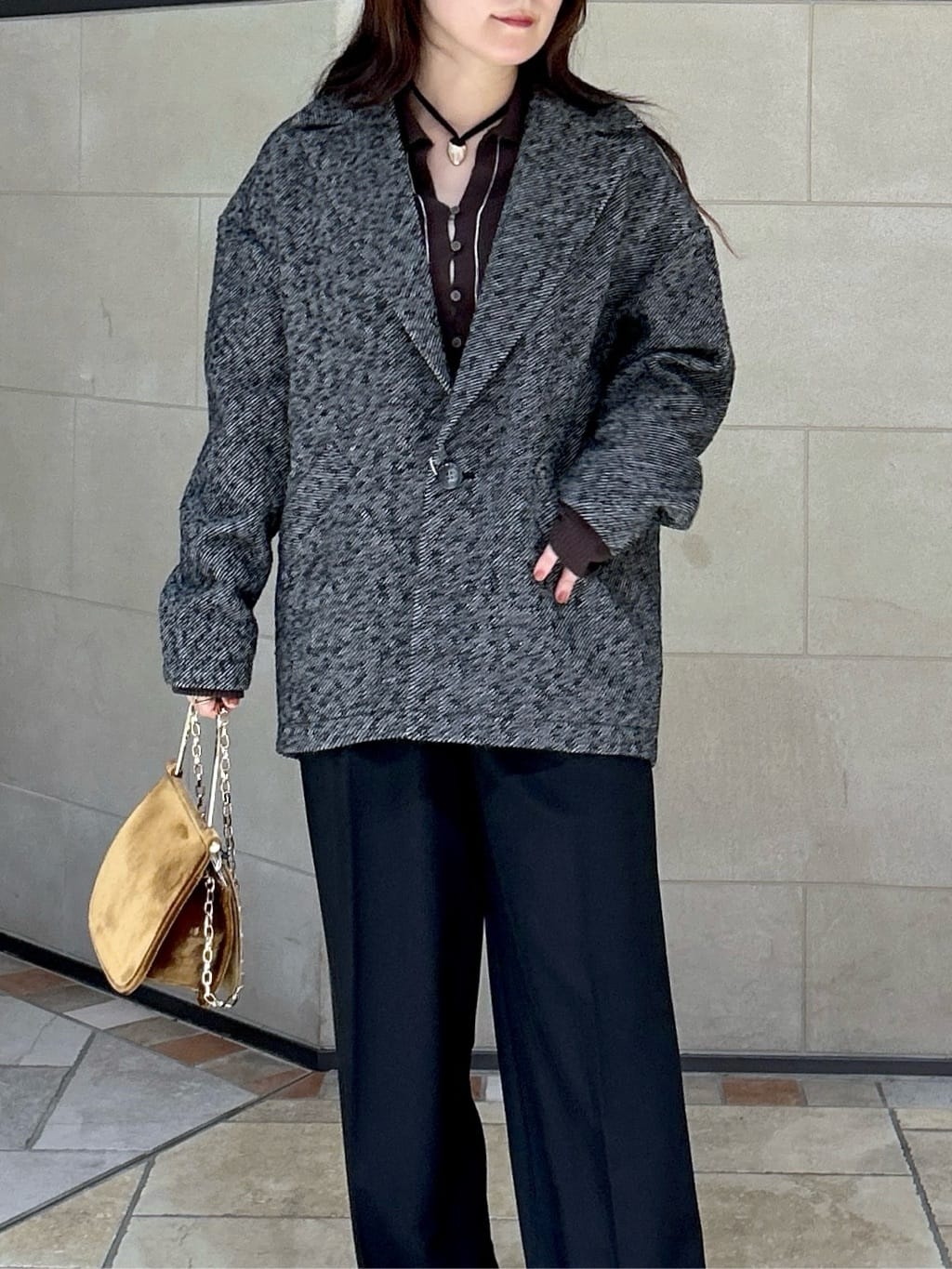 よねさんの「INDIVI｜Comfy SET UP｜イージーストレートワイドパンツ【セットアップ対応／通勤/カセット服】」を使ったコーディネート