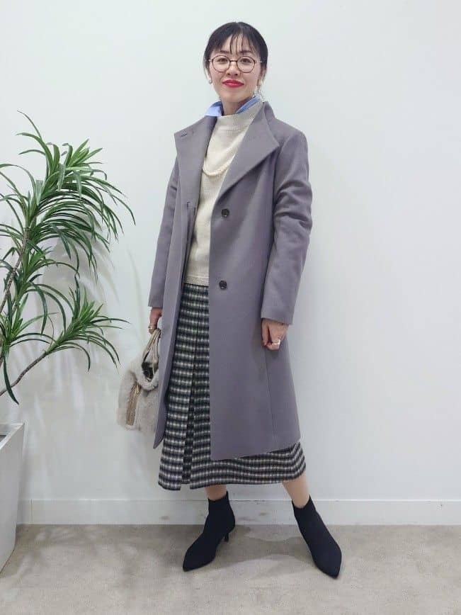 MUTSUKOさんの「UNTITLED｜【洗える】スポンディッシュ ボトルネックニット」を使ったコーディネート