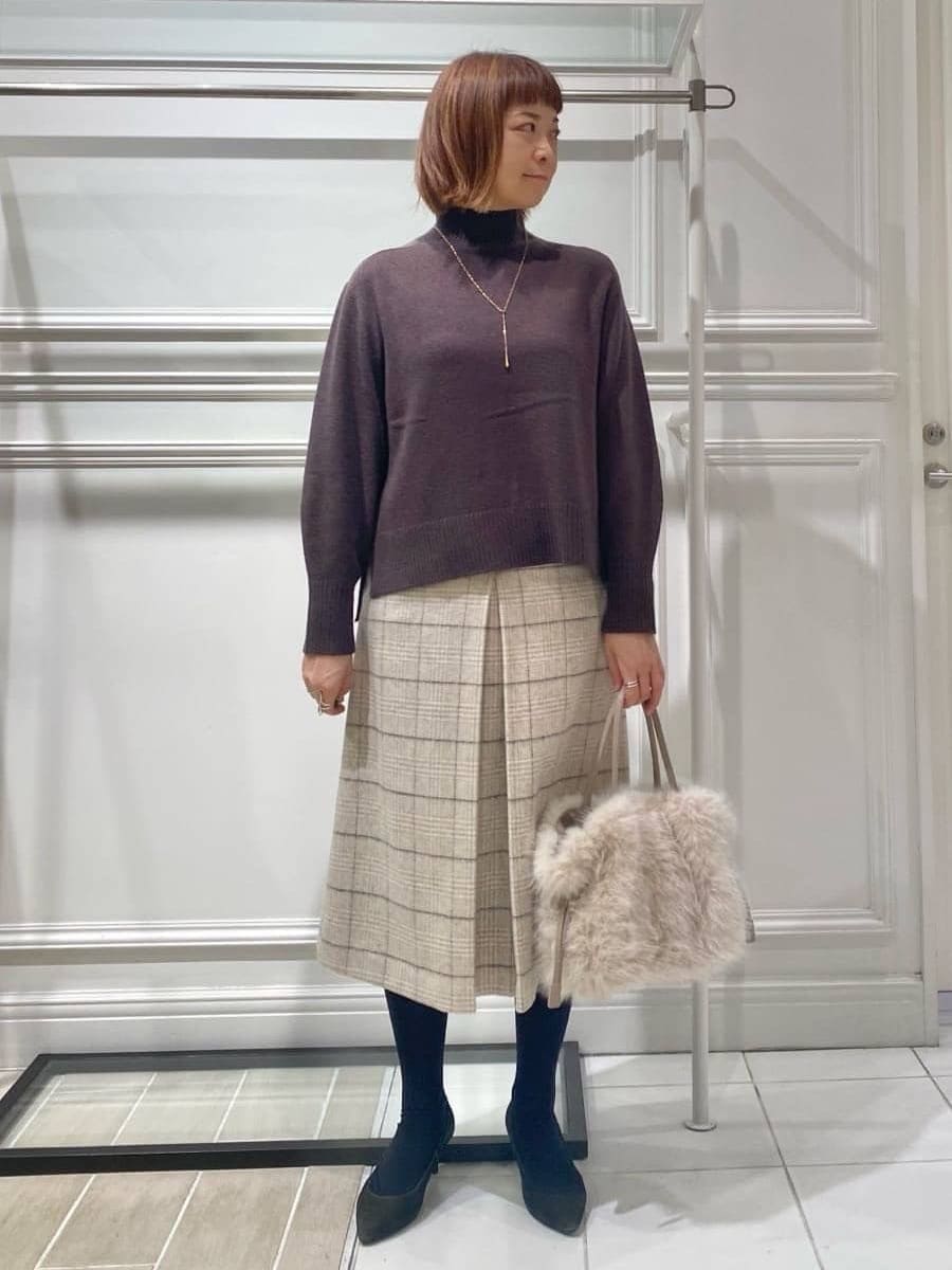 AKKOさんの「UNTITLED｜【8色展開/洗える】ウールカシミヤ ハイネックニット」を使ったコーディネート
