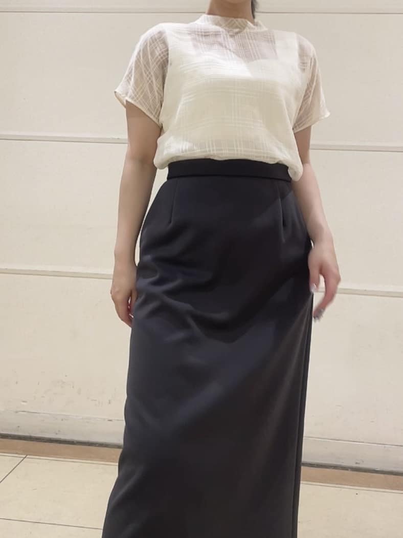 watanabeさんの「UNTITLED｜【シアー】チェックスタンドネックブラウス」を使ったコーディネート