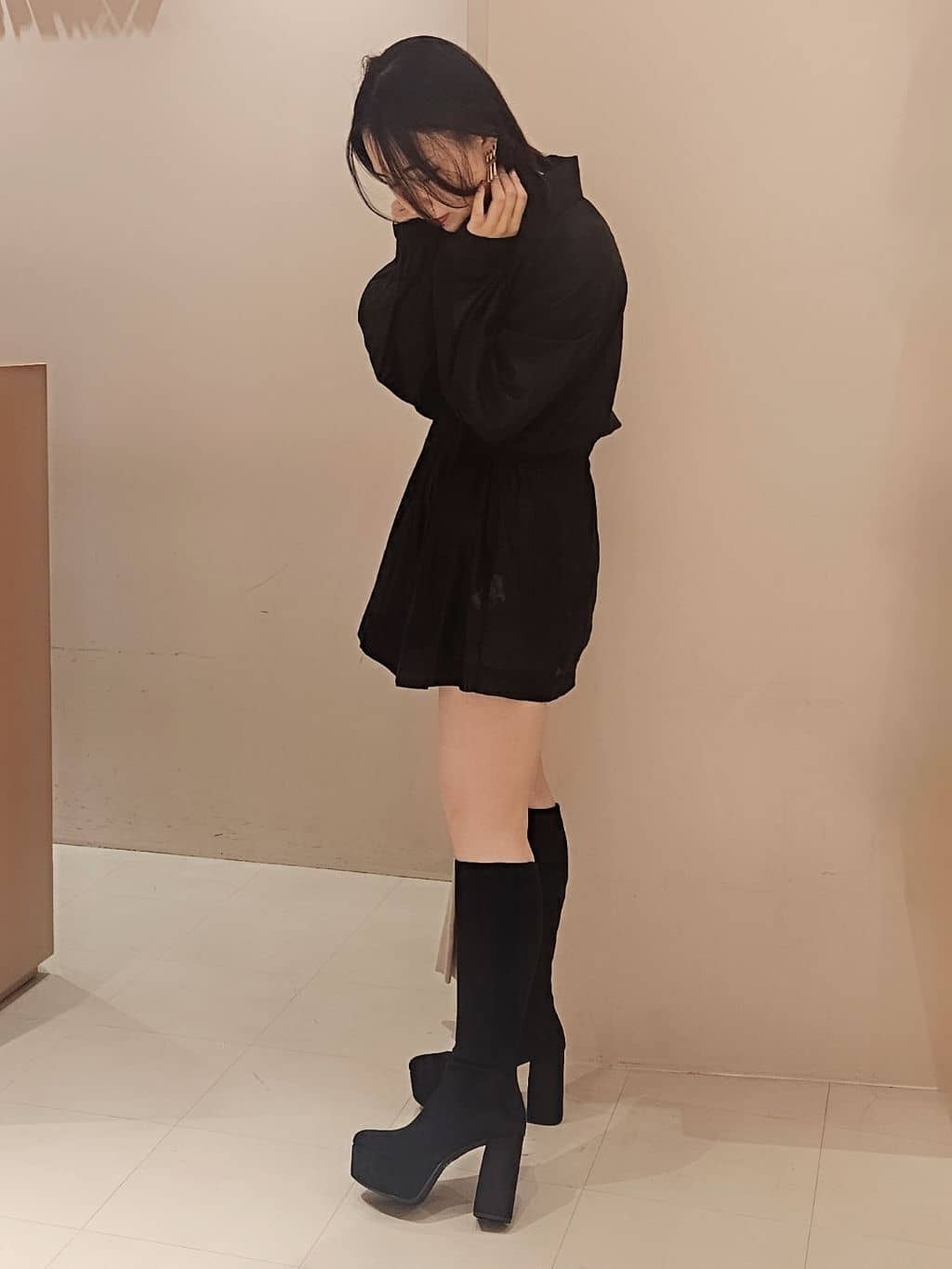 紫桜-shion-さんの「ESPERANZA｜【ラク盛り/約12cm】ラク盛り厚底ロングブーツ」を使ったコーディネート