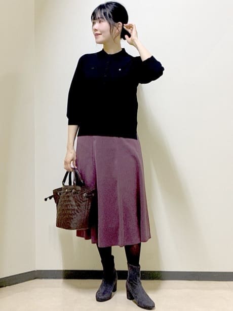  beni_gingerさんの「Reflect｜【透けにくい◎】衿付き七分袖ニット」を使ったコーディネート