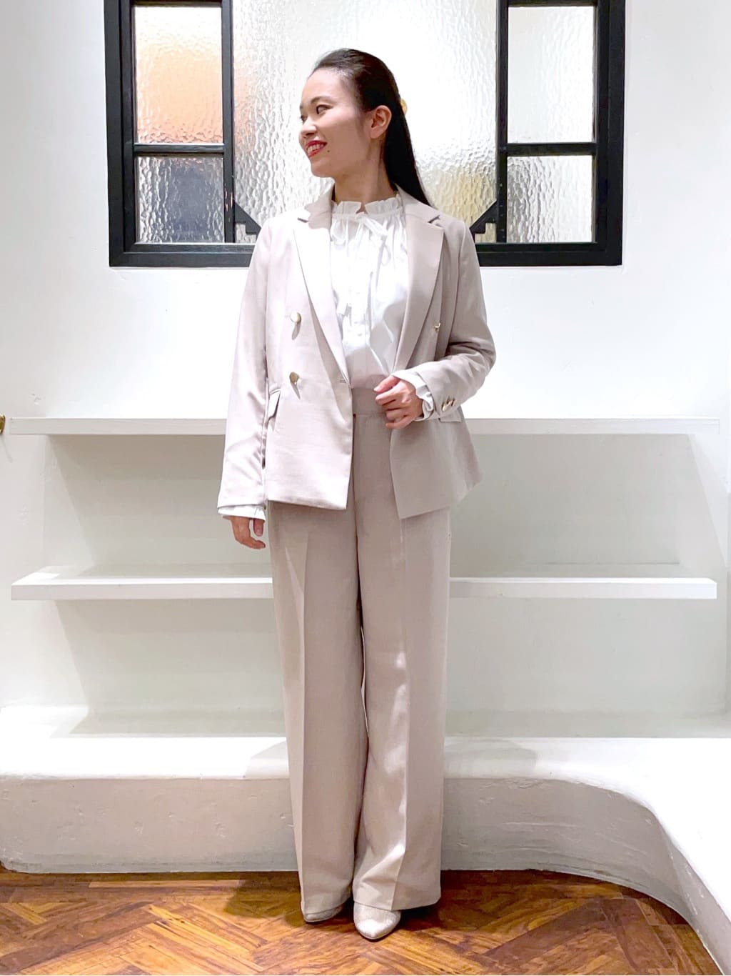 あんりさんの「grove｜【カセット服】ダブルブレストテーラードジャケット」を使ったコーディネート
