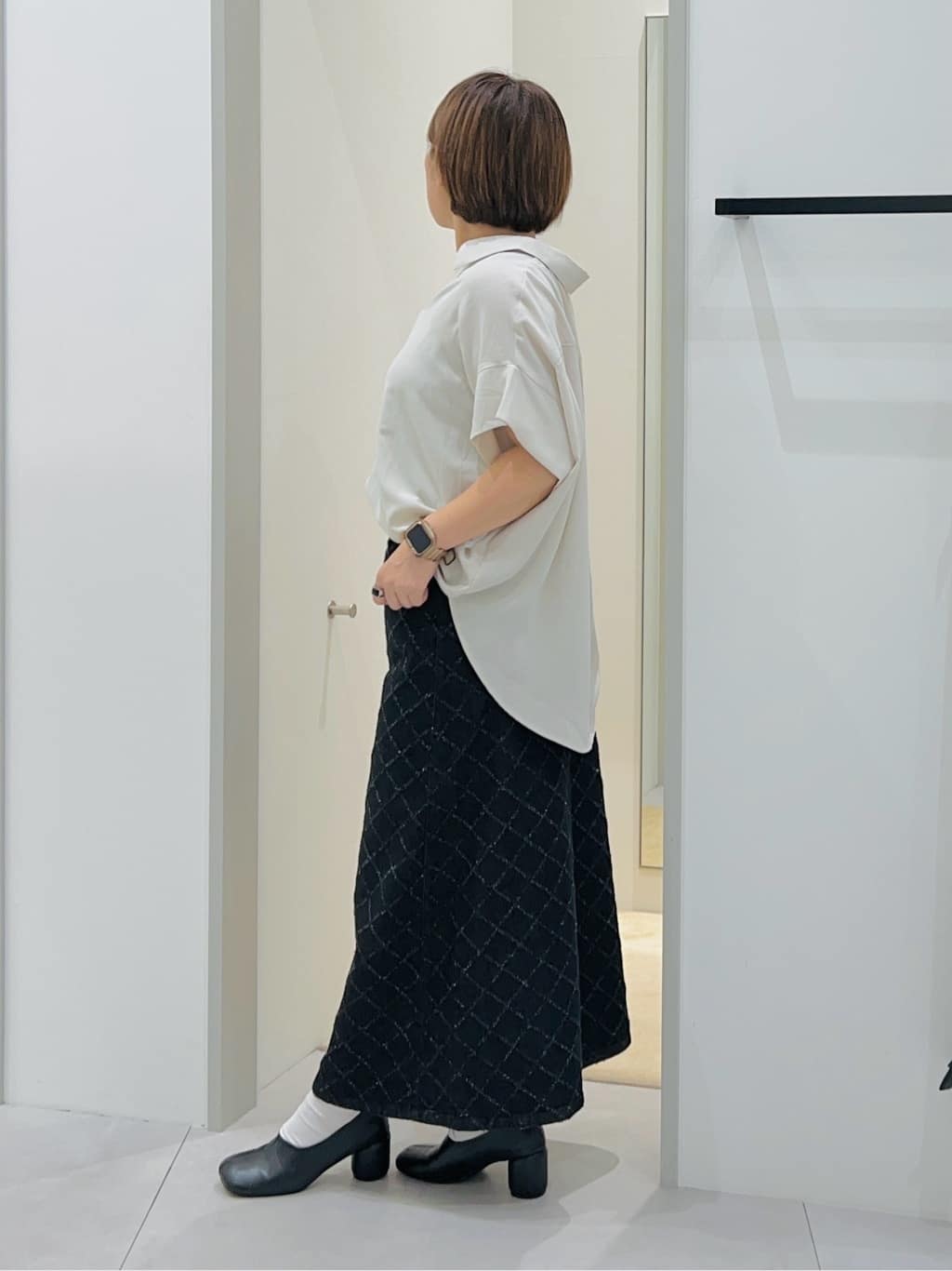タナさんの「THE SHOP TK｜【インしなくても決まる】スキッパーシャツ/接触冷感/防シワ/速乾」を使ったコーディネート
