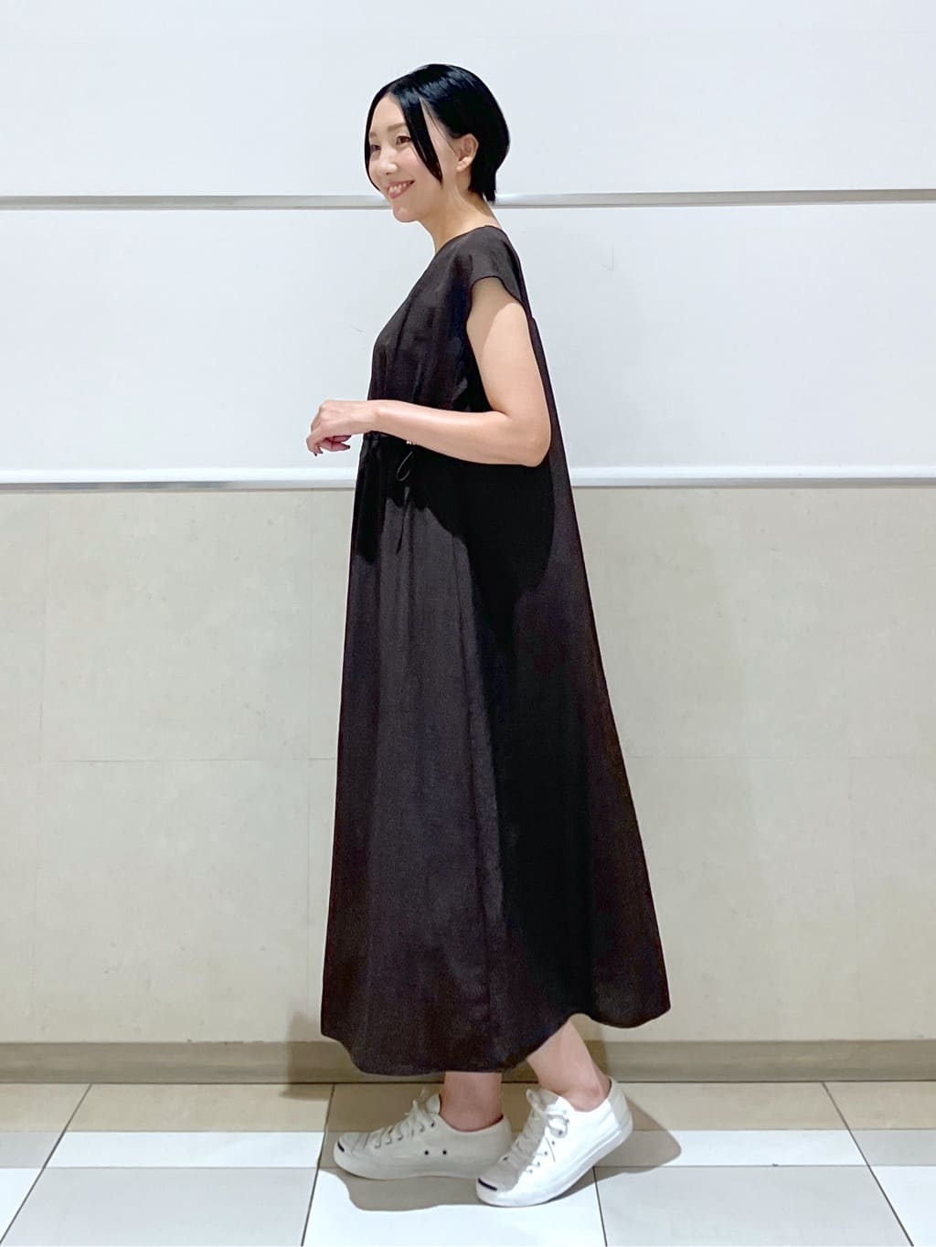 eriko さんの「Dessin｜【洗える】キーネックカーディガン」を使ったコーディネート